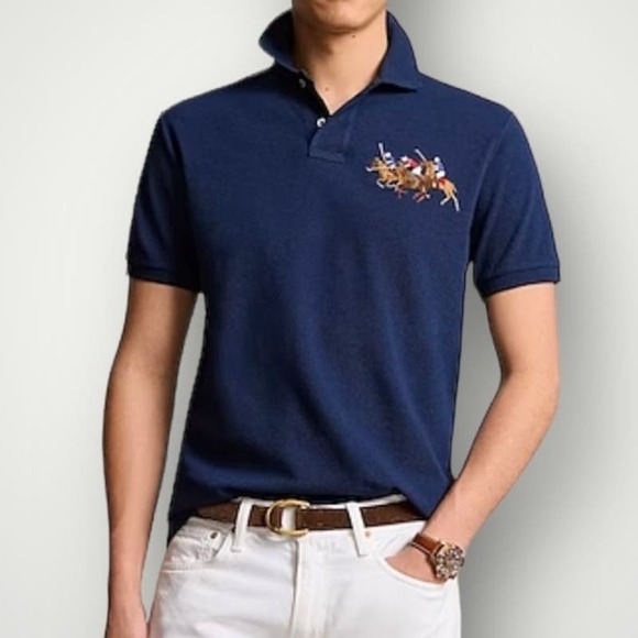 Polo Ralph Lauren Triple Pony Men's Polo Shirt Large - Picture 4 of 6